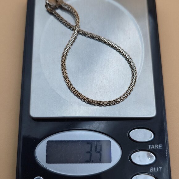 7.5 Inch Sterling Silver Unique Slightly Rustic Chain Bracelet A5449 - Picture 6 of 6